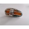 Large ring with beautiful amber in decorative setting