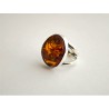 Pierścionek z  bursztynem koniakowym