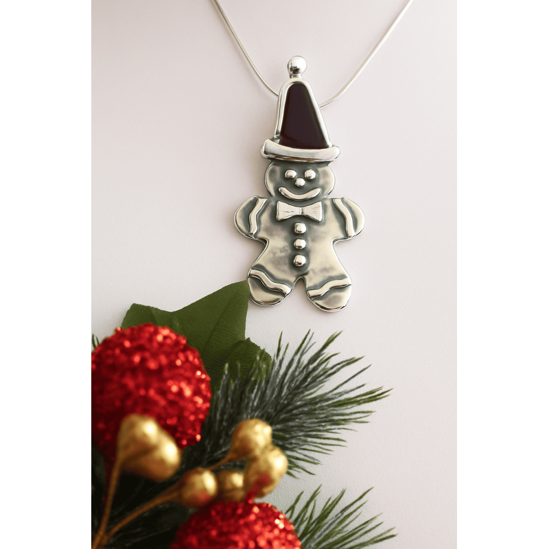 Wisiorek - ciasteczko świąteczne z bursztynowa czapą