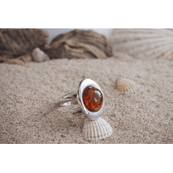 Anillo de plata con ámbar | AmberWave