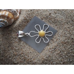 Colgante con ámbar báltico en engaste de plata. |AmberWave