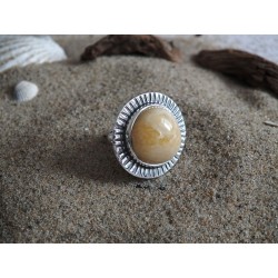 Ring with round amber and original setting | AmberWave