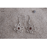 Pendientes florales con ámbar en engaste de plata |AmberWave
