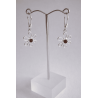 Pendientes florales con ámbar en engaste de plata |AmberWave