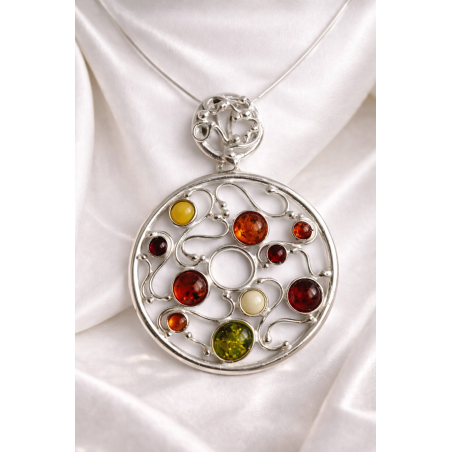 Okrągły ażurowy wisior multikolor