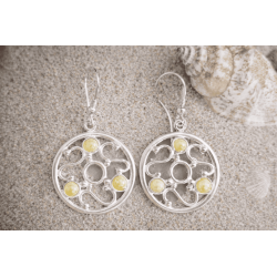 Pendientes de plata con pequeños ámbares | AmberWave