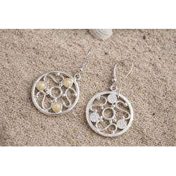 Srebrne kolczyki z bursztynkami