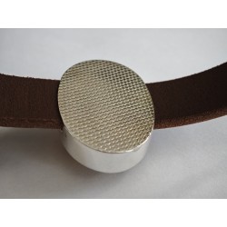 Bransoletka zegarek z bursztynem na grubym skórzanym pasku