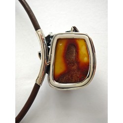 Unique pendant with frog and Baltic amber | AmberWave