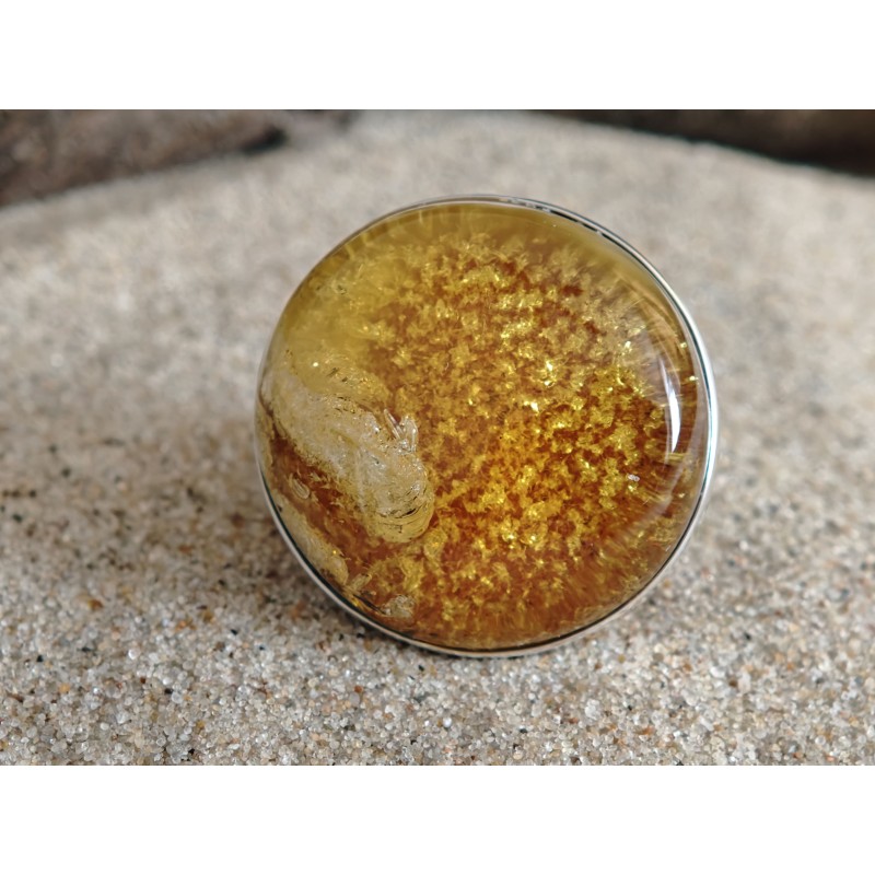 Ring with honey-sunny amber | AmberWave