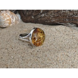 925 silver ring with natural Baltic amber | AmberWave