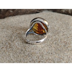 925 silver ring with natural Baltic amber | AmberWave