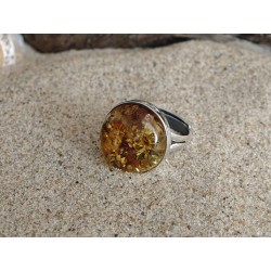 925 silver ring with natural Baltic amber | AmberWave