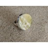 Coin ring with honey-white amber | AmberWave