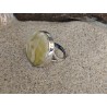 Anillo estilo moneda con ámbar miel y blanco |AmberWave