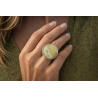 Coin ring with honey-white amber | AmberWave