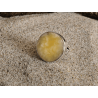 Coin ring with exceptional honey-white amber | AmberWave