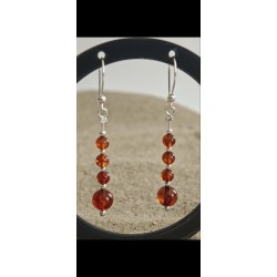 Silver earrings with amber beads | AmberWave