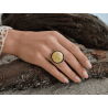 Unique ring with honey-milky amber | AmberWave