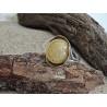 Anillo único con ámbar miel y lechoso | AmberWave