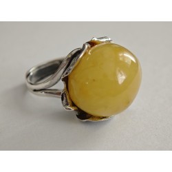 Anillo único con ámbar miel | AmberWave