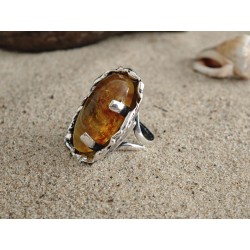 Ring with beautiful amber in original setting | AmberWave