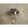 Unique ring with Baltic amber and lizard | AmberWave