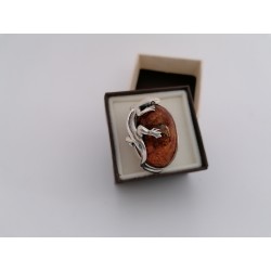 Anillo grande único con lagartija | AmberWave