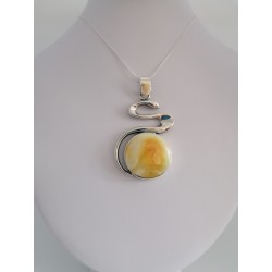 Pendant with white amber | AmberWave
