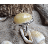 Anillo con ámbar miel y blanco | AmberWave