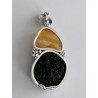 Unique pendant with volcanic rock and amber | AmberWave