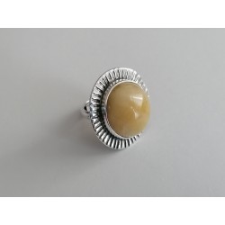 Ring with round amber and original setting | AmberWave